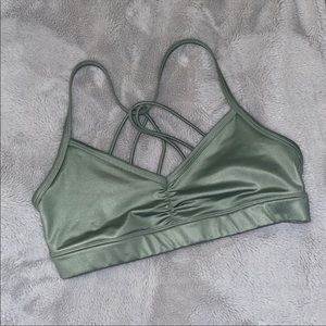 Alo Yoga Sunny Strappy Bra Glossy SeaFoam Green